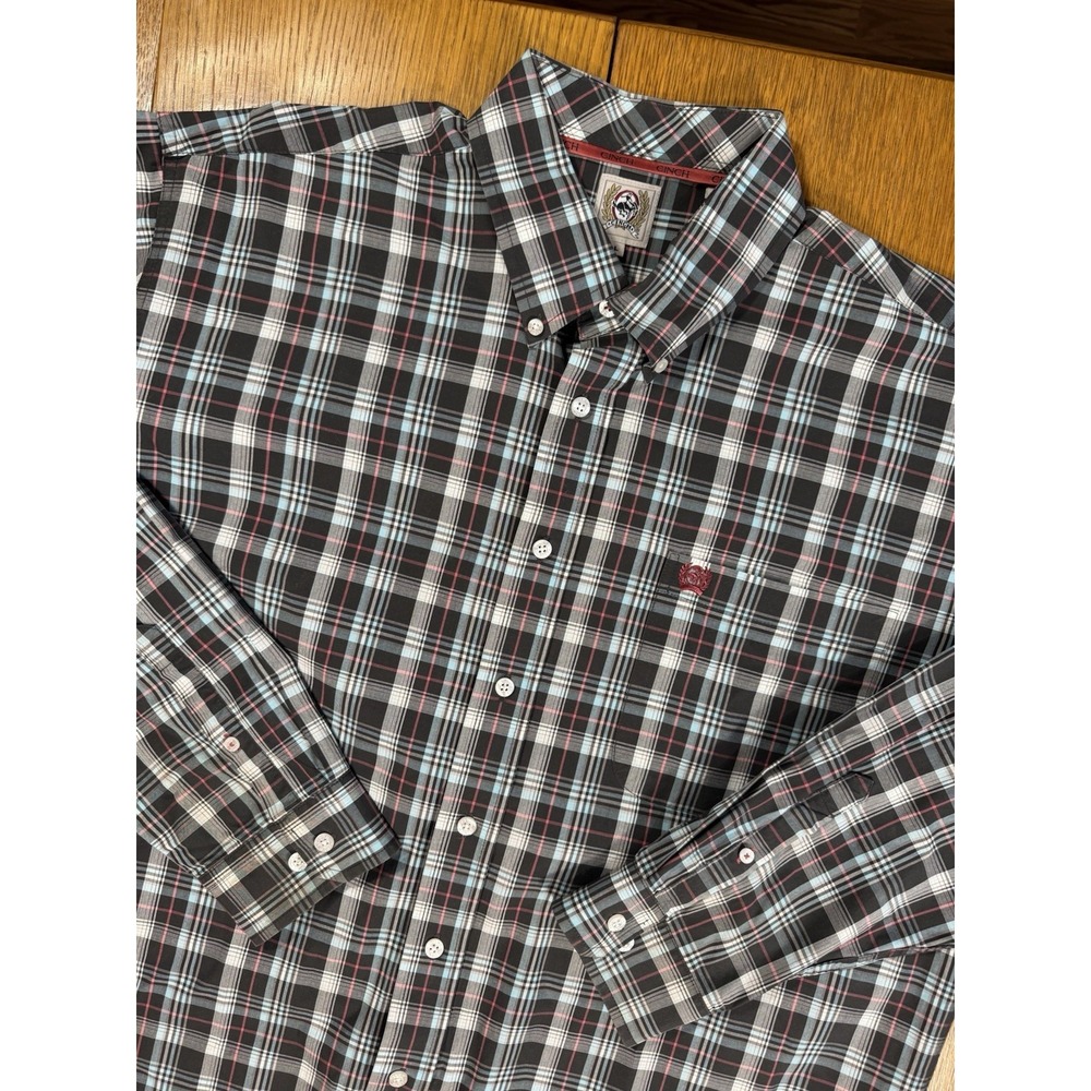 Cinch Men's L Multicolor Check Button Down Oxford Western Cowboy Rodeo‎ USA